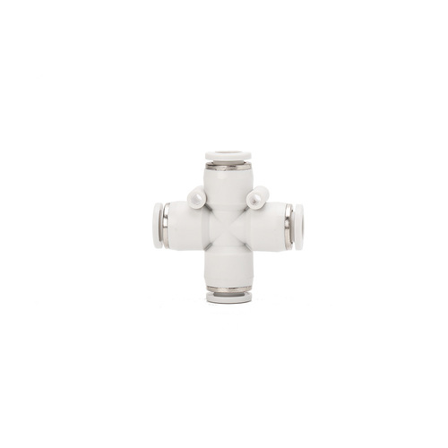 Pneumatic accessories quick connector PU hose connector cross four-way connector white PZA4 6 8 10 12 quick plug