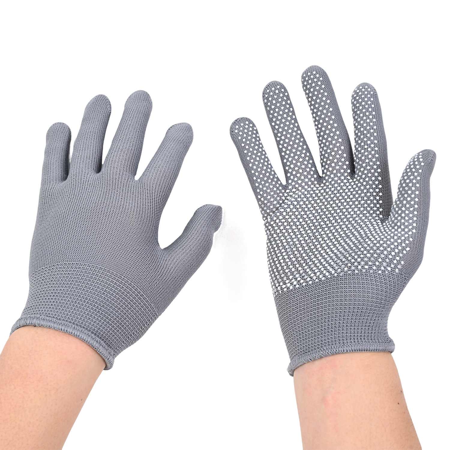 Los fabricantes venden al por mayor guantes de protección laboral antideslizantes de dispensación, guantes de nailon, cuentas de puntos, trabajo engrosado, resistente al desgaste y antideslizante