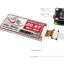 2.9寸红黑双色电子纸电子墨水屏128x296分辨率带树莓派转接板