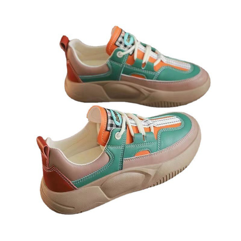 Primavera 2023 nuevos zapatos deportivos casuales realzados zapatos de papá de suela gruesa versión coreana de zapatos para correr de todo fósforo mujeres