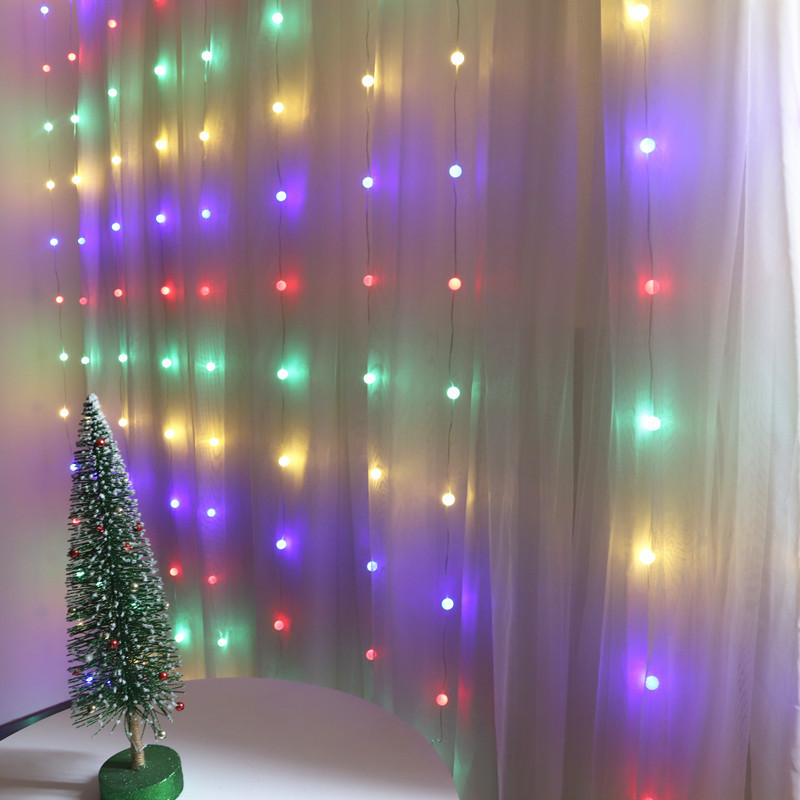 Cadena de cortina de alambre de cobre de control remoto usb de baja tensión luz de cortina de alambre de cuero led cortina de luz dormitorio fondo 3*3 cortina de luz cadena
