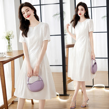 白色小众连衣裙2023女新款夏季气质修身显瘦裙子质感感小个子