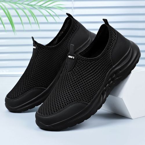Men's Summer Mesh Breathable Odor-Controlled Casual Slip-On Shoes Private Domain Gift Shoes Plus Size Dad Shoes