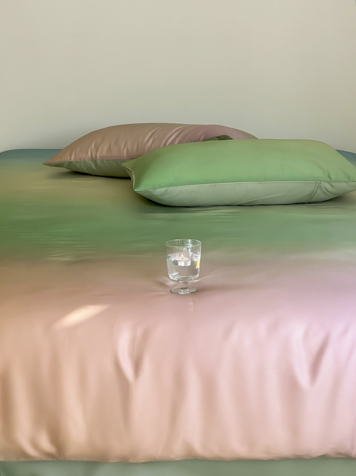 Luxury Tencel Duvet Cover Summer Cool Ice Silk Bedding Gradient_voghion.com
