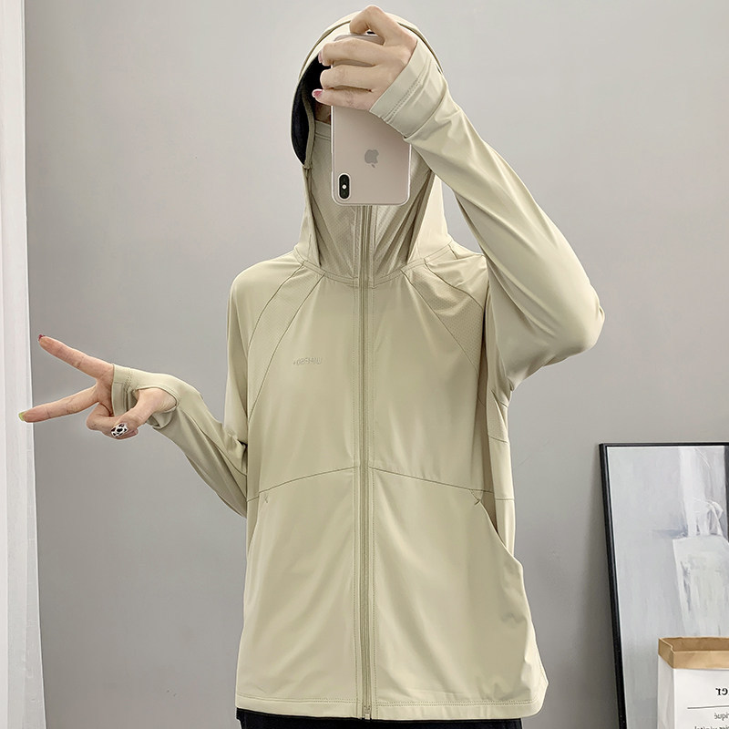 Women's Sun Protection Jacket 2025 Summer New Ultra-thin Breathable Anti-UV Petite UPF50+ Ice Silk Quick-dry Coat
