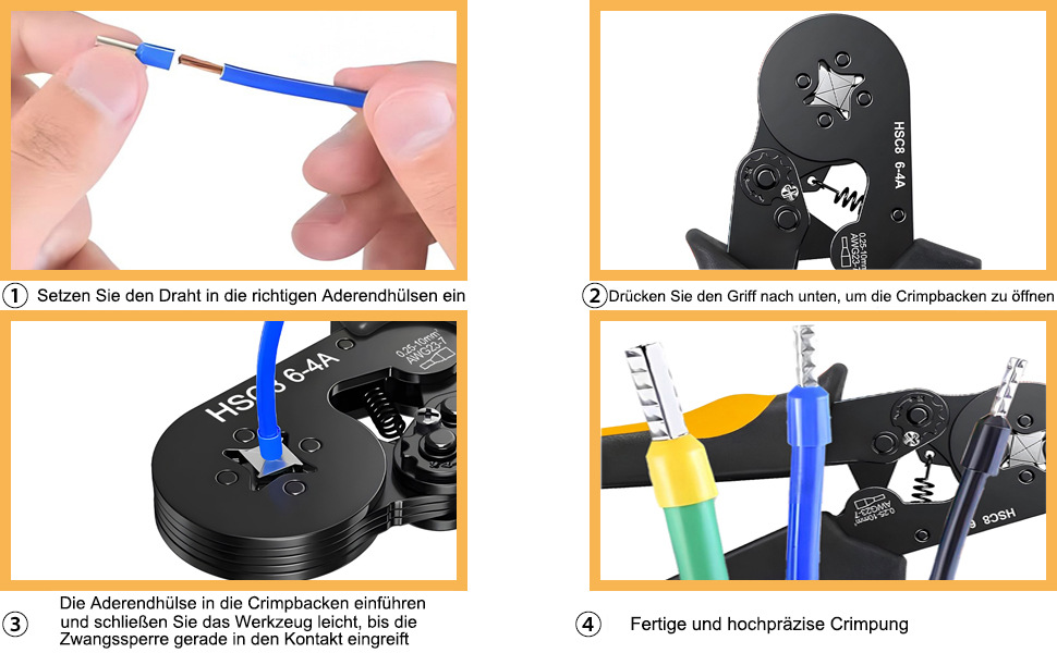 Crimpzange Set mit 1800 Aderendhülsen Set