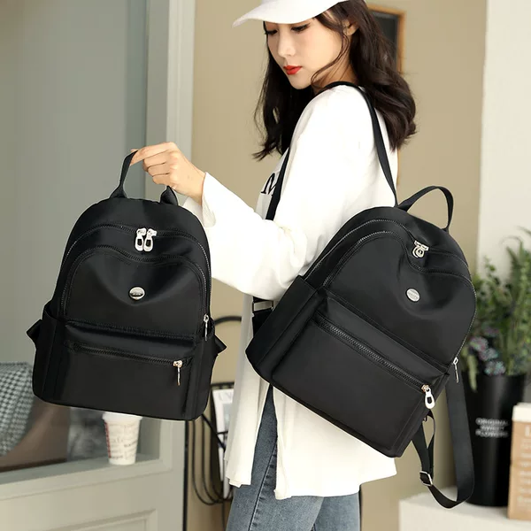 Large Capacity schoolbag foreign trade preferred women's casual backpack lightweight solid color Oxford cloth travel bag for women