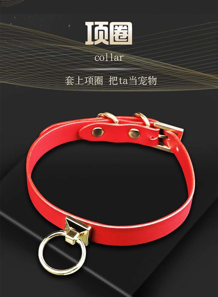 SM Bondage Set 9-Piece PU Leather & Alloy Cuffs, Collar, Low-Temp Candle — detail image 6