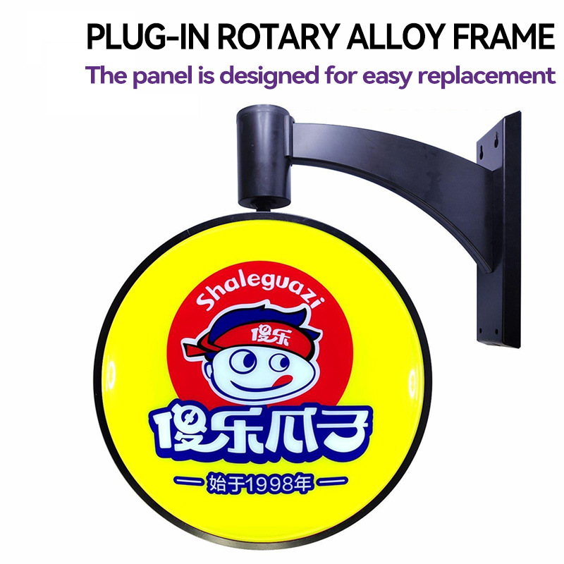 Custom double-sided acrylic led round rotating light box