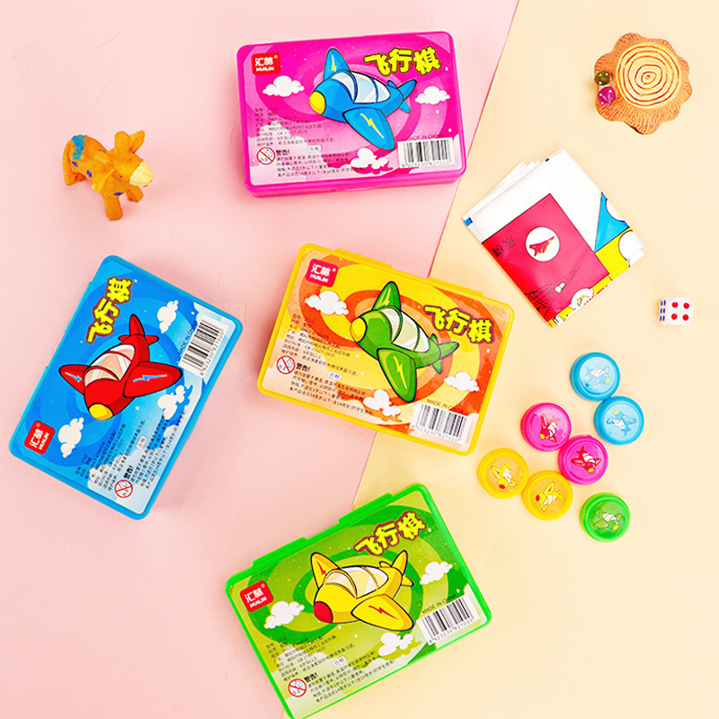 Huilin Plastic Boxed Flying Chess Game Chess Children's Entertainment Chess Student Portable Multiplayer Interactive Board Playing Toy