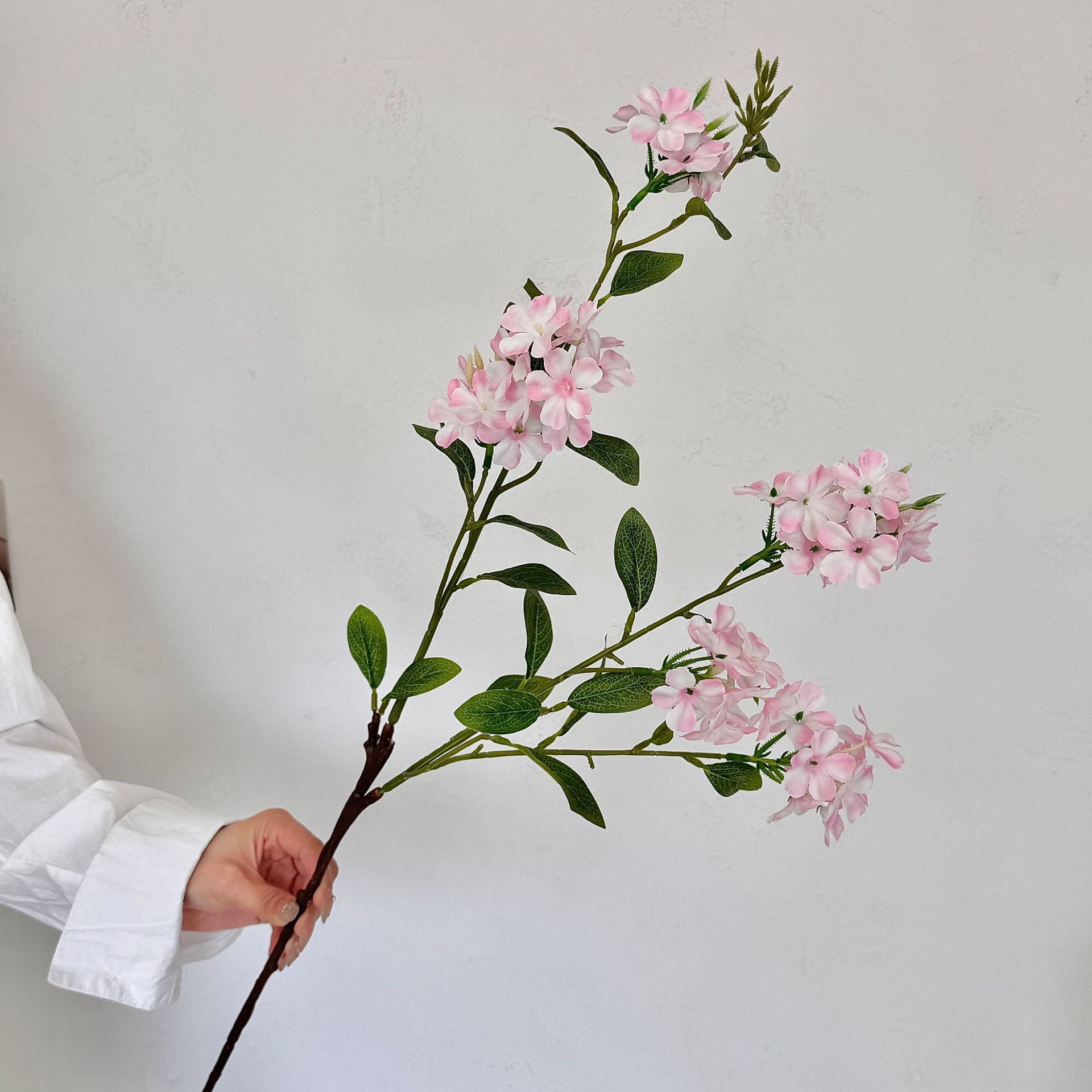 Advanced sense copo de nieve azul flor artificial flor falsa sala de estar decoración de mesa decoración de flores de hortensias de rama larga accesorios de fotografía