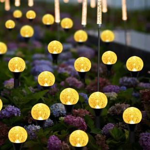 New outdoor courtyard garden lawn lamp string homestay decorative crystal ball string lamp solar bubble ball floor plug lamp