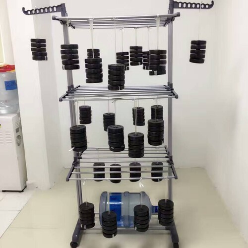 New floor-standing clothes rack, foldable drying rack with three towel racks, multi-functional shelf, one-piece drop shipping