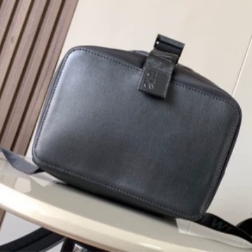 Backpack, regenerated nylon leather, convertible transformer design, small black