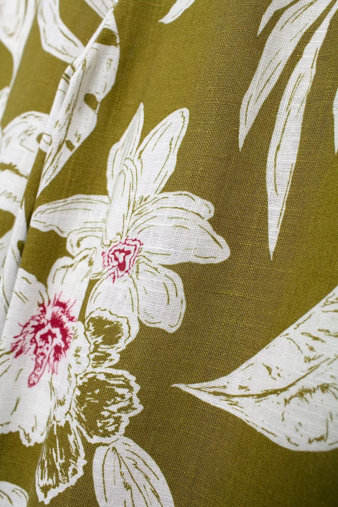 Women's linen blend flower print suit jacket pants dress set_voghion.com