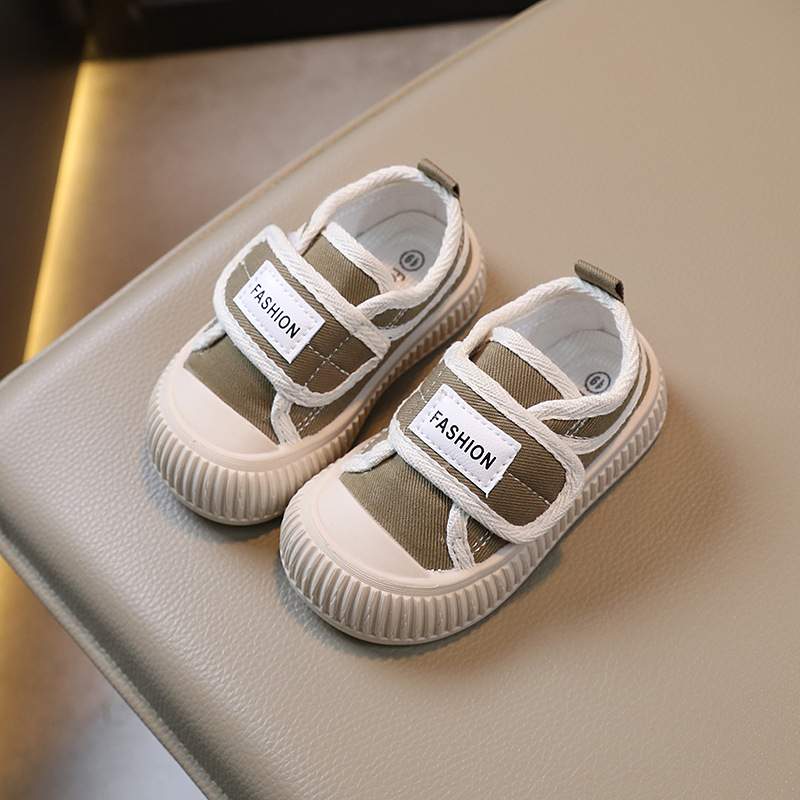 2024 Vår och höst Barncanvas Pojkar Casual Shell Head Girls Cookie Mjuk sula Babyskor_voghion.com