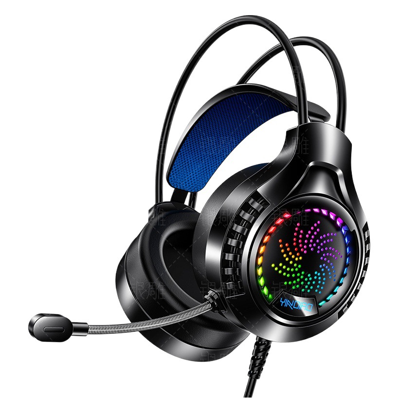 Talla de plata Q7 auricular de la computadora con micrófono luminoso 7,1 canal USB juego auricular transfronterizo modelo privado Amazon