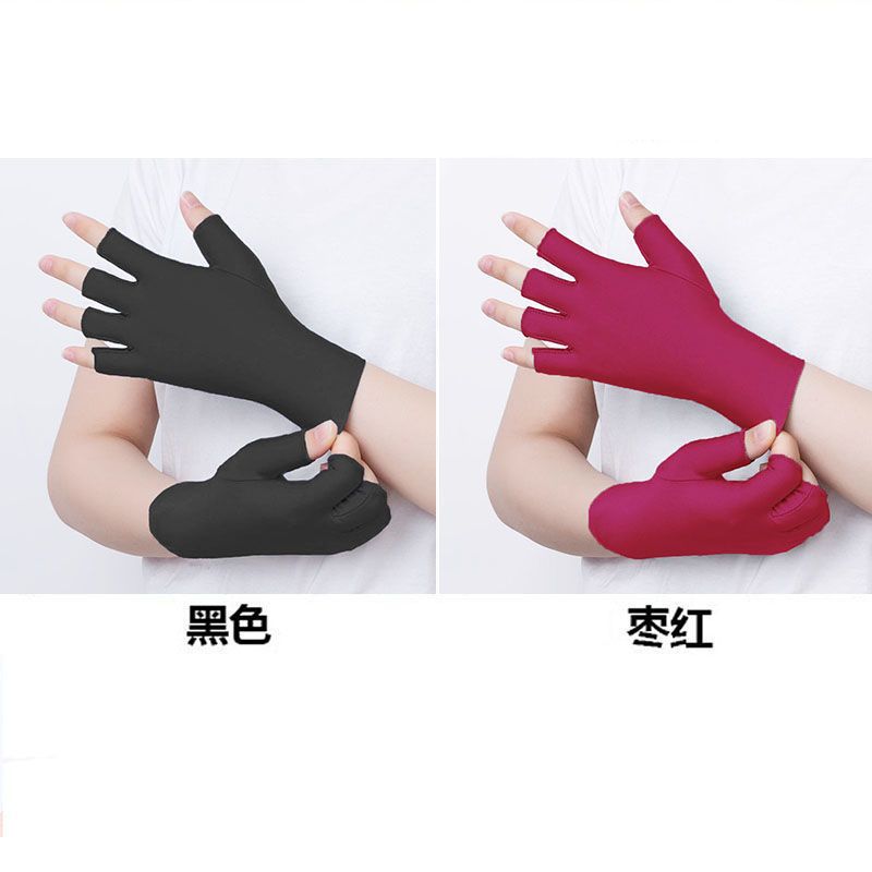 [Pelo de la generación] guantes de medio dedo para mujer verano protección solar delgada primavera y otoño conducción pesca manicura guantes de recolección de té