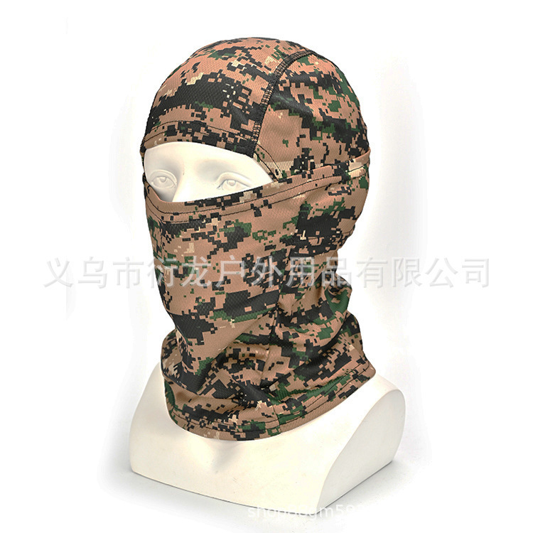 Cuello de camuflaje, casco de ciclismo de verano, pañuelo frío, babero a prueba de polvo, protector solar para hombres, máscara de pesca, cubierta facial