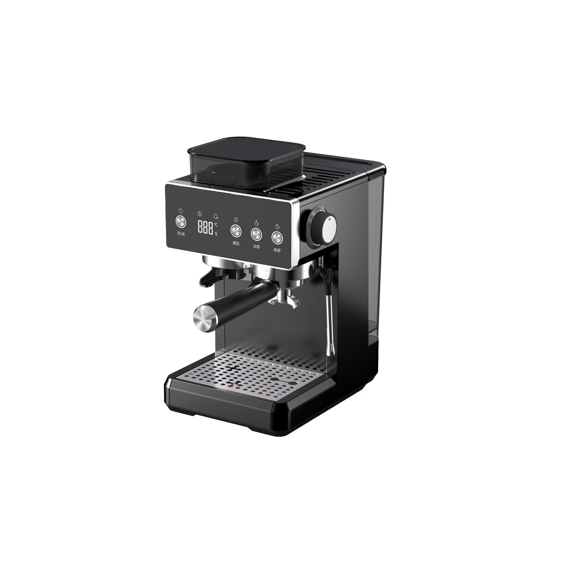 Coffee Machine Household Small Semi-Automatic Hot and Cold Double Extraction Grinding Integrated Espresso Machine
