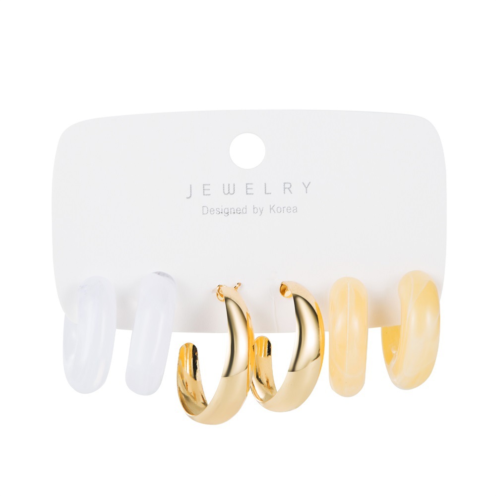 1 Set Quantity 1 Set Retro C Shape Tree Alloy Women's Earrings Ear Studs