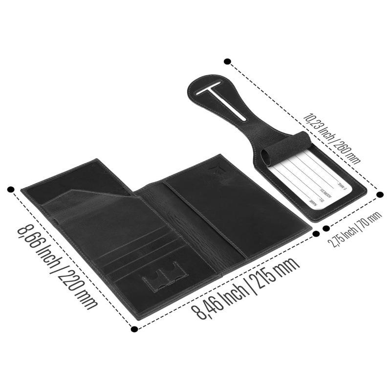 Pasaport cüzdanı RFID korumalı bagaj etiketi seti