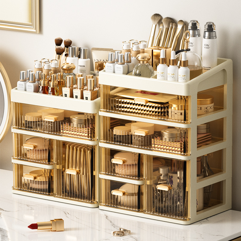화장품 수납함 데스크탑 고급 화장대 서랍형 수납선반 세면대 스킨케어 정리함 신형