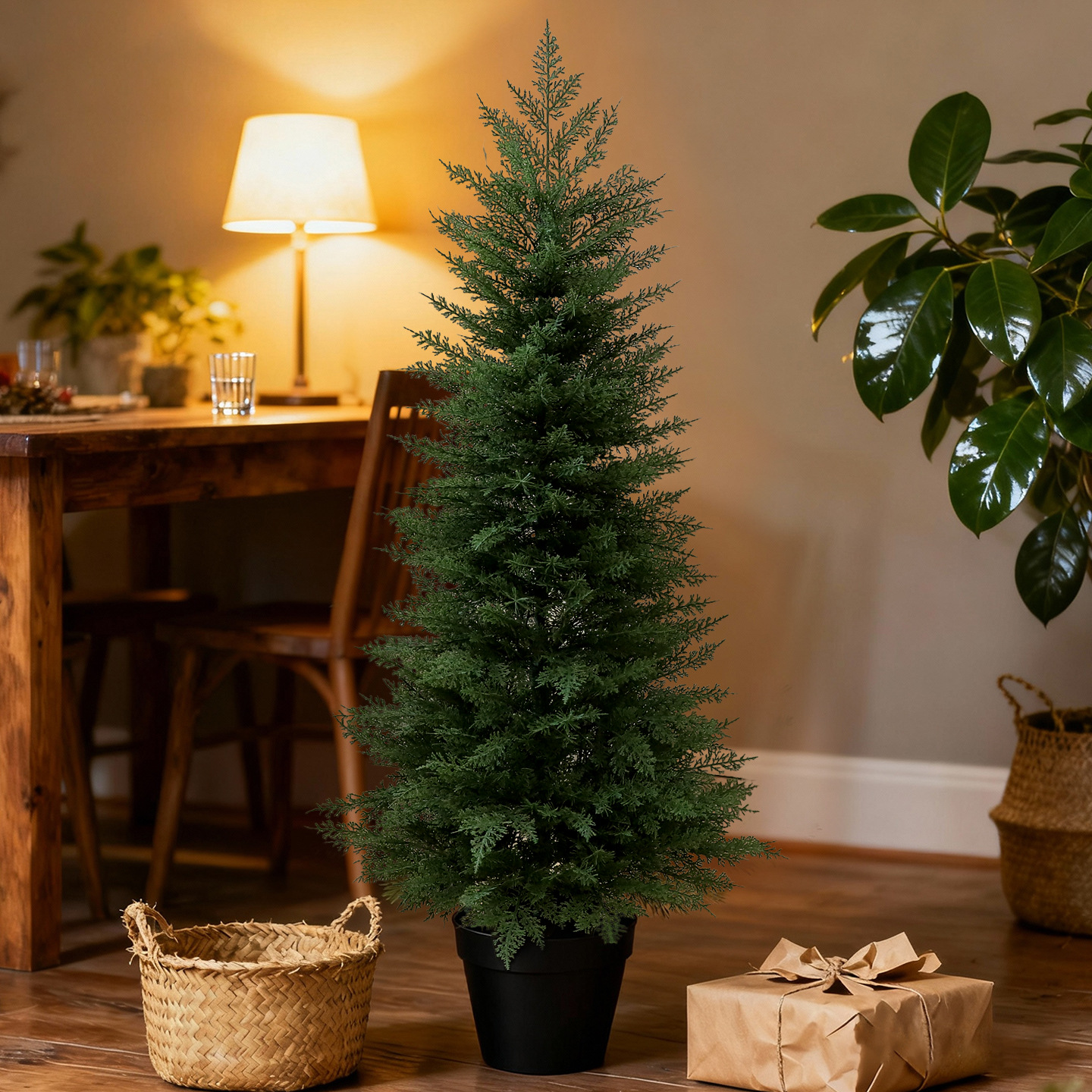 Shengyuan nuevo desmontable PE puro lado ciprés adornos de árbol de Navidad centro comercial hogar decoraciones navideñas fábrica directa