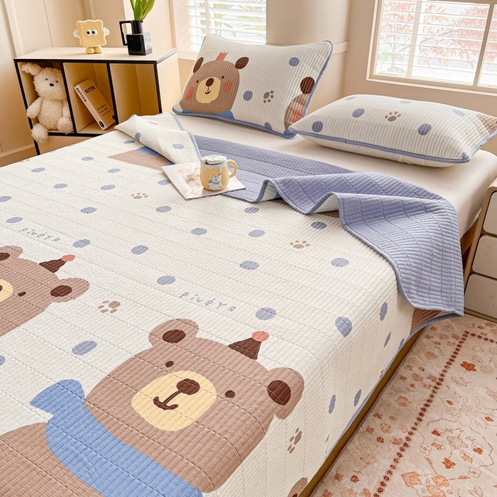 2025년 신형 순면 프린트 양면 침대 커버