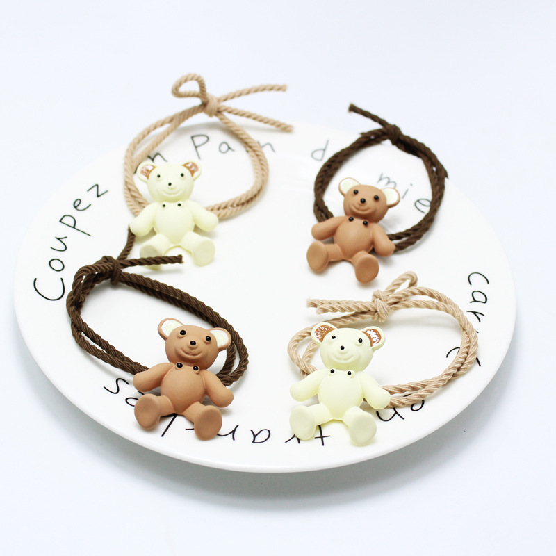 Korean Edition new pattern tea with milk Color Hair rope Simplicity Tie Tie Tousheng originality lovely Little Bear Tie Tousheng Hairpin wholesale