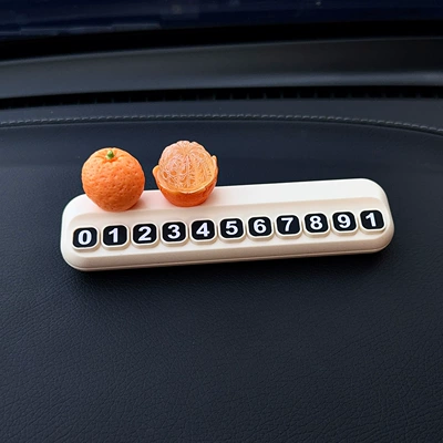 Car Creative Car Phone Number – Nömrəli dayanma kartı - big-orange-and-big-li-white-number-plate