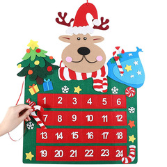 Amazon新作クリスマスカレンダーフェルトヘラジカポケット付きクリスマス降臨日カウントダウンカレンダー