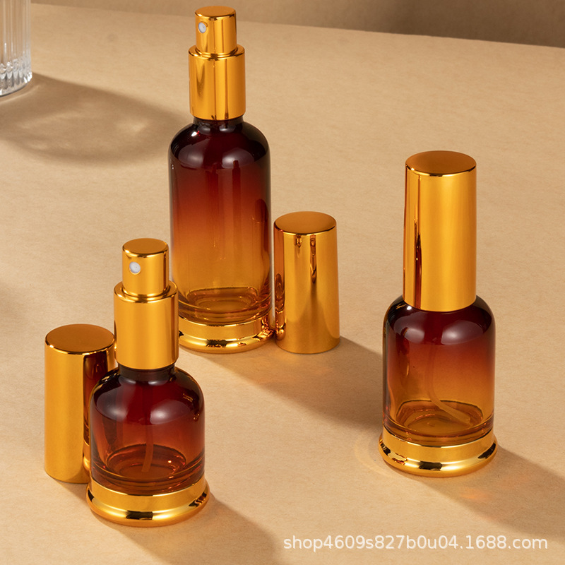 Ventas directas de fábrica en stock 20ml-50ml botella base botella de aceite esencial de alta calidad botella de spray base botella de vidrio