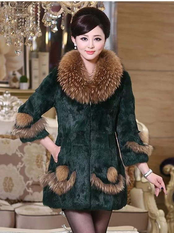 Новая зимняя куртка 2024 Rabbit Wulwoma Curva, средней длины, женская, с меховой отделкой, пальто-куртка
