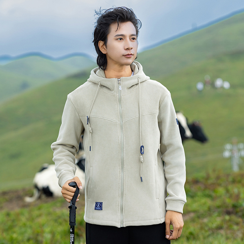 Gran marca australiana chaqueta de terciopelo hombre y mujer al aire libre infrarrojo lejano calentamiento calentamiento de terciopelo agitado grueso con capuchón chaqueta de terciopelo image 11