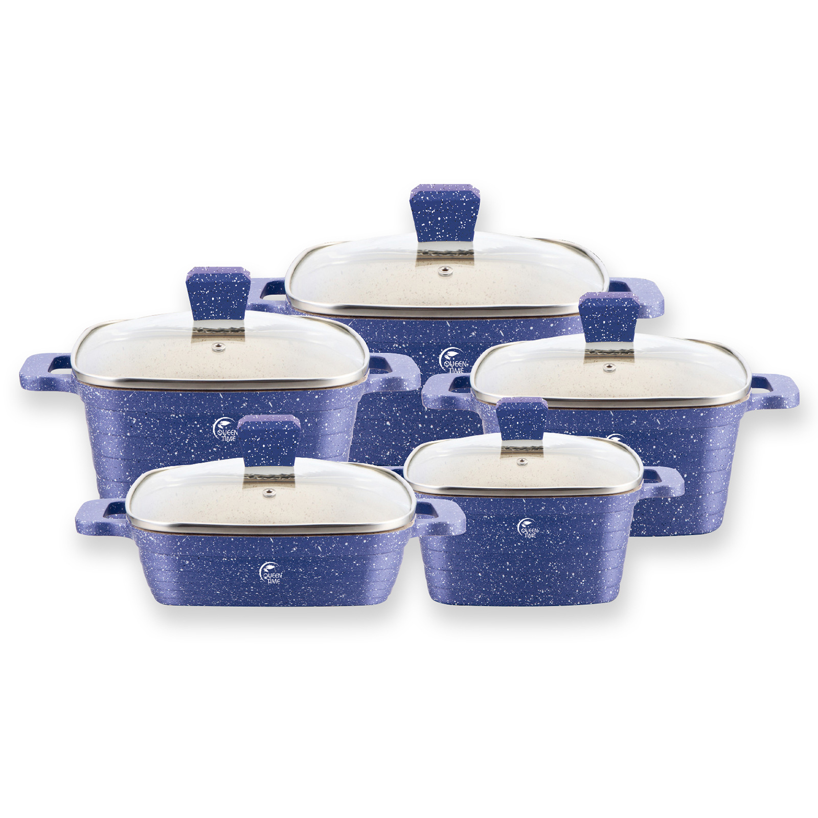 FUENTE Fábrica Comercio exterior olla cuadrada horizontal mármol fundición olla de sopa 24/28/32cm