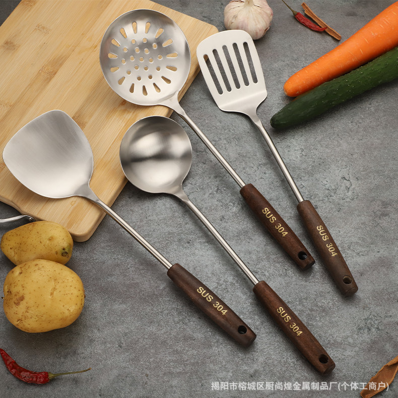 304 acero inoxidable frito pala de hierro cocina cocina cocina cocina hogar set especial para cocinero