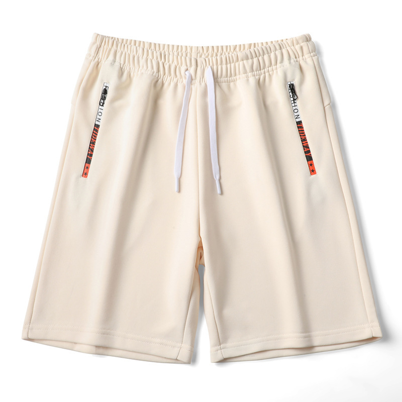 Summer Zippered Pocket Sports Casual Shorts for Men, Loose Fit, Comfortable, Breathable, Versatile, High-Waisted Design