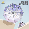 Double-layer black skeleton, fresh umbrella solar-powered, new collection, flowered, sun protection