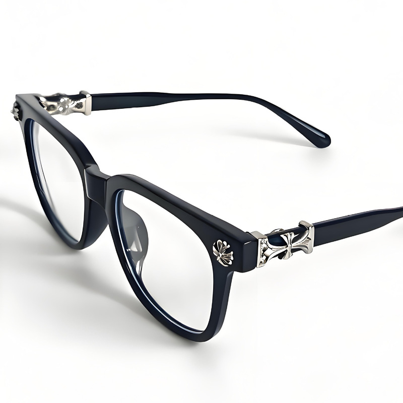 Chrome Hearts' new high-end retro square-frame ultra-light anti-blue light unisex plain glasses, cross-border fashion eyewear