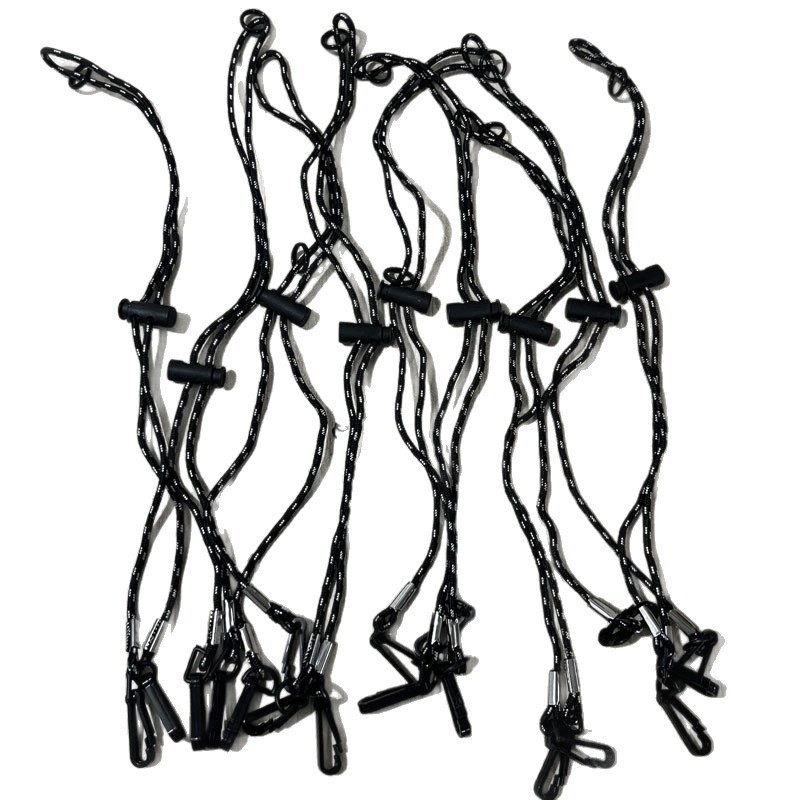 [Individually Packaged] Ready-Made Black and White Windproof Lanyards, Kidsren's and Adult Hat Straps, Ear Hanging Accessories