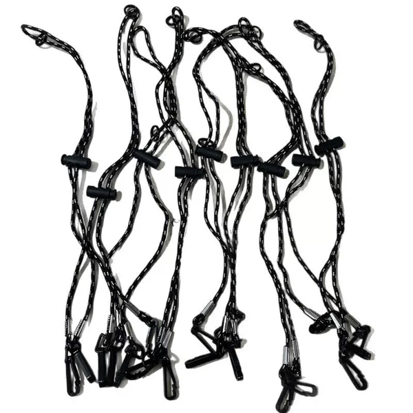 [Individually Packaged] Ready-Made Black and White Windproof Lanyards, Kidsren's and Adult Hat Straps, Ear Hanging Accessories