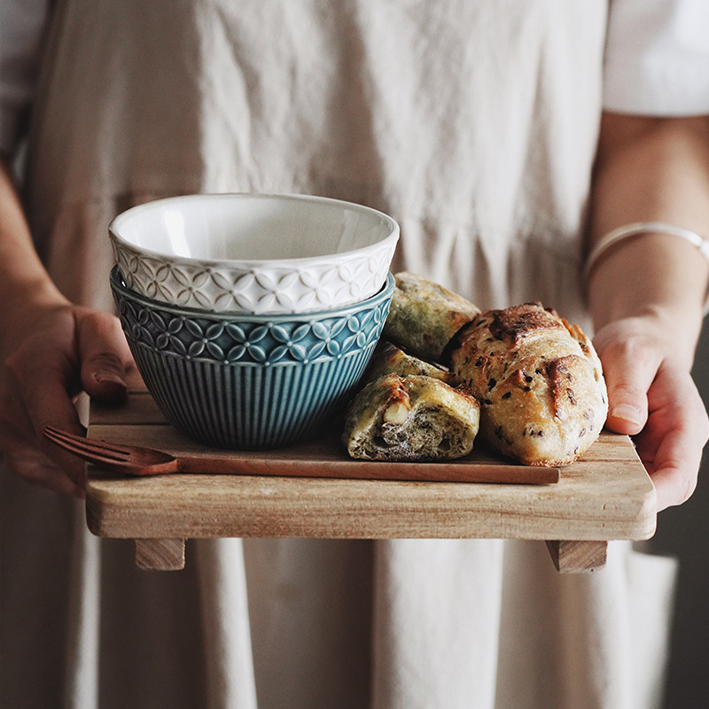 Cambio de horno de estilo japonés Snow Plum ramen tazón fideos instantáneos fideos mixtos comer tazón ensalada de frutas tazón de sopa hogar creativo vajilla de hotel