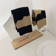 Korean Version Ins Color-blocked Socks with Wave Pattern Contrast Color Mid-calf Socks Japanese Style Internet Celebrity Couple Socks Teenage Mid-calf Socks