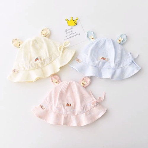 Baby hats  spring and autumn thin sunshade infant fisherman hat spring and summer children's cute male and female baby basin hat