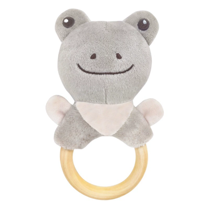 Милый мультяшный слон белый кролик олень белый медведь лягушка ручное заводное деревянное кольцо развивающая ручная погремушка Детская плюшевая игрушка