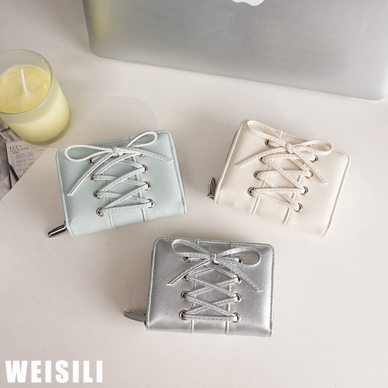 Maillard Strap Bow Wallet for Women, Large Capacity, Stylish Design, Small Size, Multiple Card Slots, Card Holder, Simple Versatile Wallet