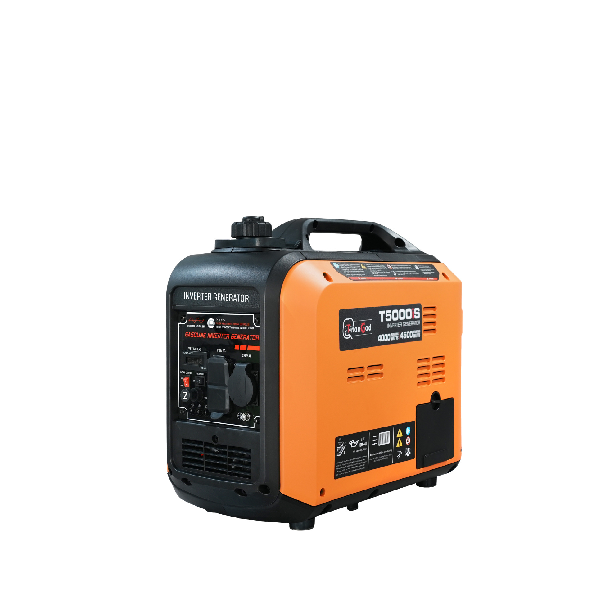 Gasoline Generator, Small 220V Generator, Small Household Silent Generator, Portable for Camping and Outdoor Use