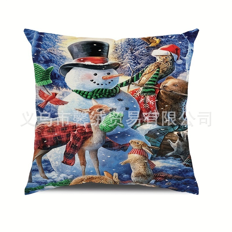 人気のクリスマスシリーズのアニメ雪だるまの模様のソファーの装飾は枕のクッションカバーの多種のオプションのメーカーの直接販売に頼っています。|undefined