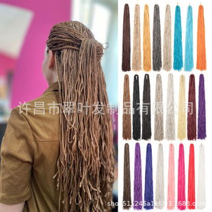 African mechanism braid straight slender three-strand braid crochet hair wig 3X Pre-Looped Synthetic